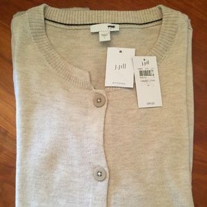 J.Jill  Long Cardigan Sweater Oatmeal Heather - L